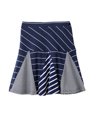 Blue Poppy Stripe Skirt
